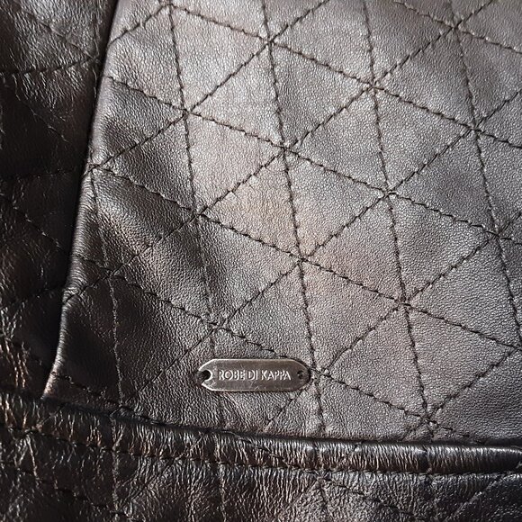 Robe di Kappa Women's 100% Sheepskin Soft Quilt-Stitched Leather Jacket L Rare - Picture 5 of 6